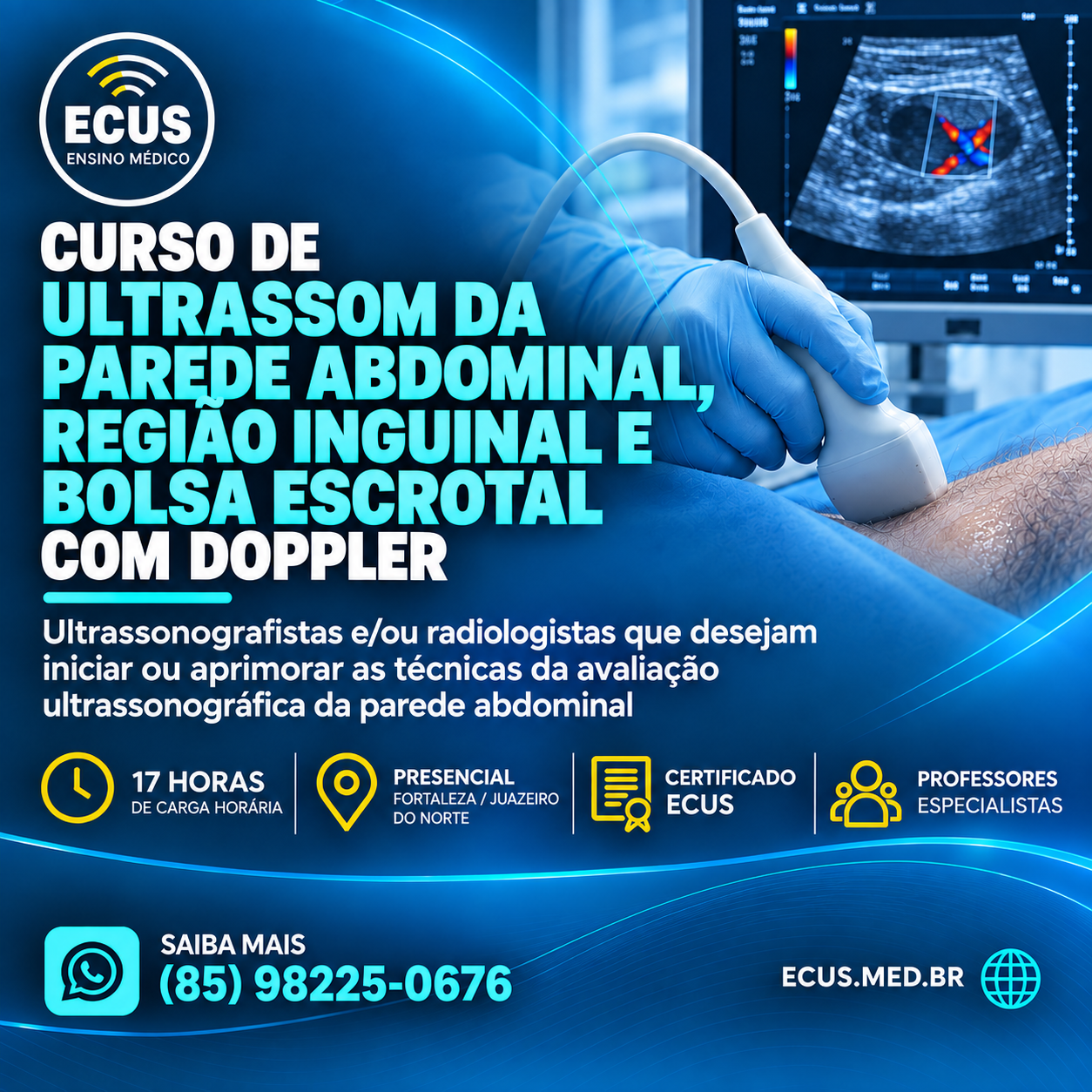 Ultrassom da Parede Abdominal, Região Inguinal e Bolsa Escrotal com Doppler